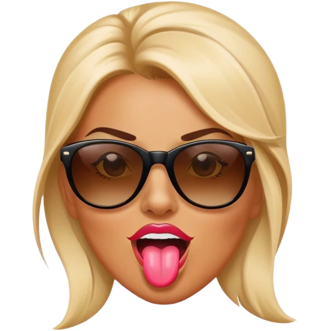 female sunglasses tongue  emoji
