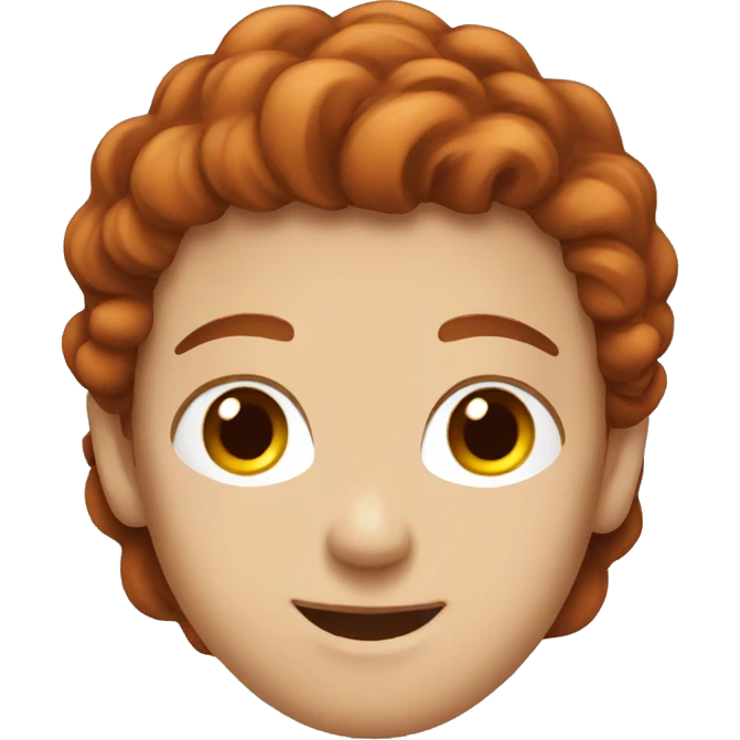 A red-haired guy loves a girl with brown hair emoji
