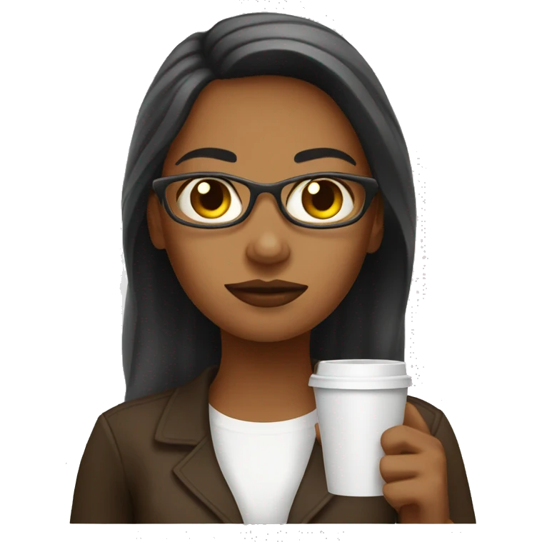 bossy girl with coffee  emoji
