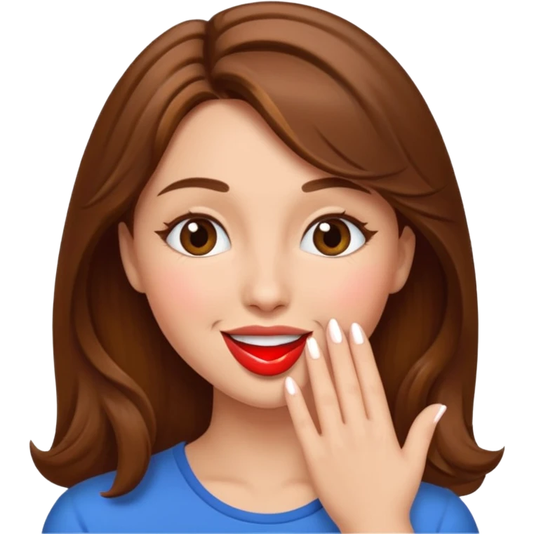 brownhaired woman sending kiss emoji