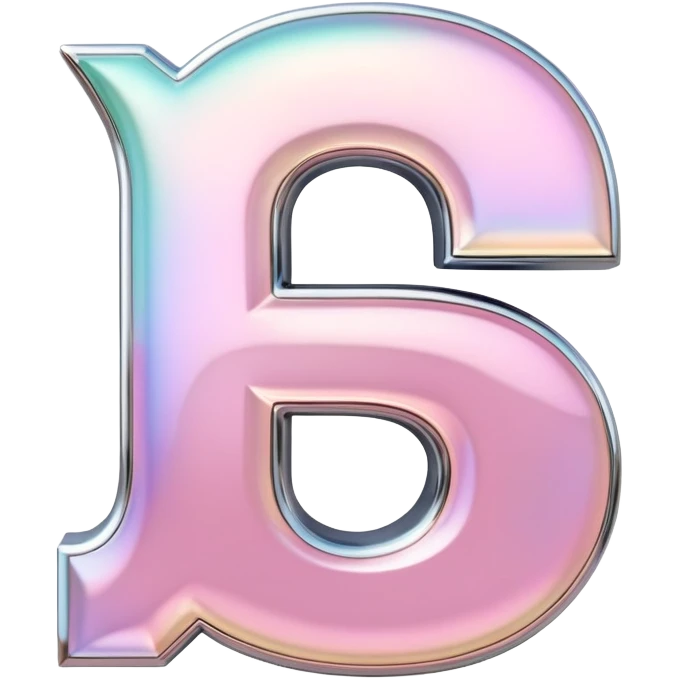 Iridescent pastel pink Font setting icon with letter G emoji