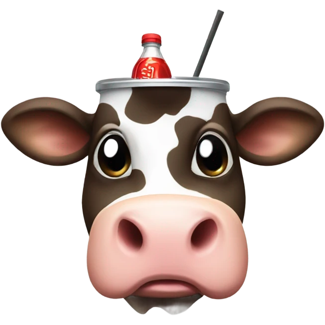 cow with a soft drink emoji