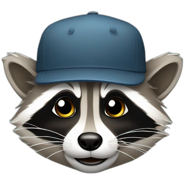 Racoon with a cap emoji