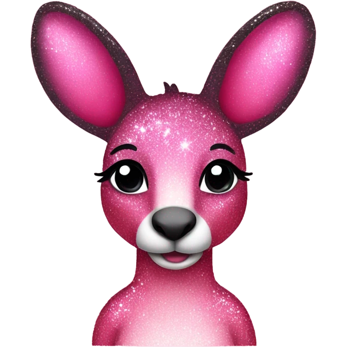 Pink ombre kangaroo with glitter emoji