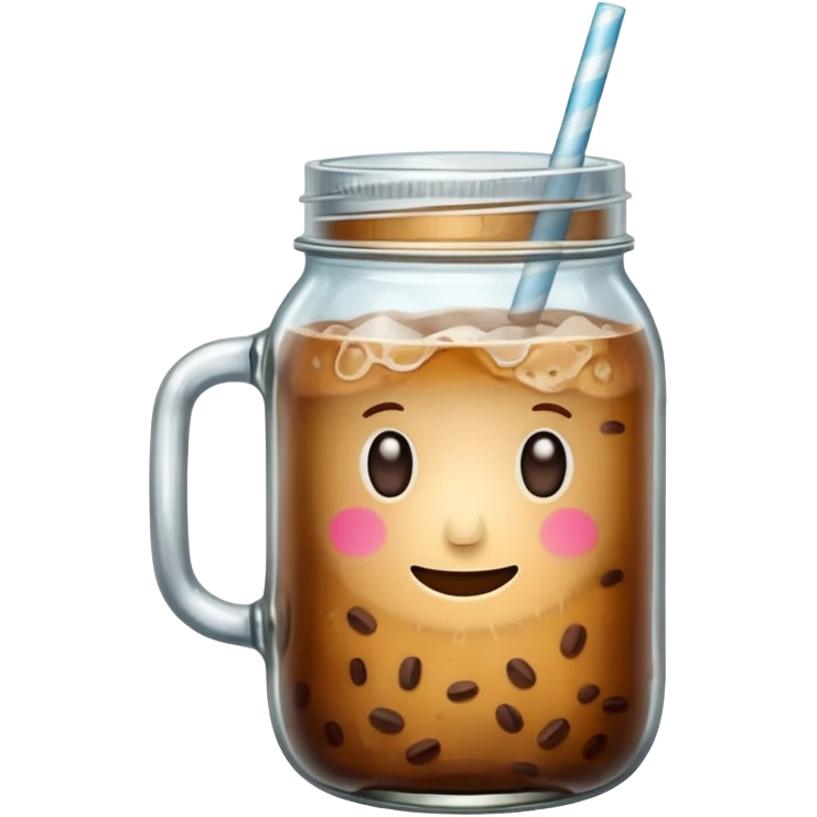 Iced coffee mason jar emoji
