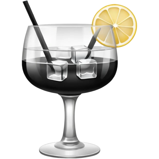 black white cocktail emoji