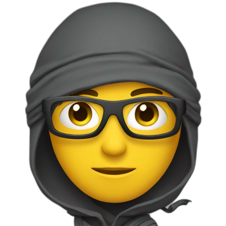 Ninja con ropa gris con lentes oscuro emoji