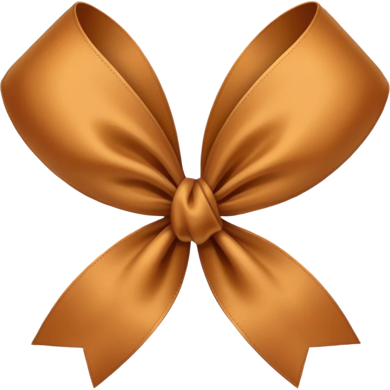 Brown ribbon and white emoji