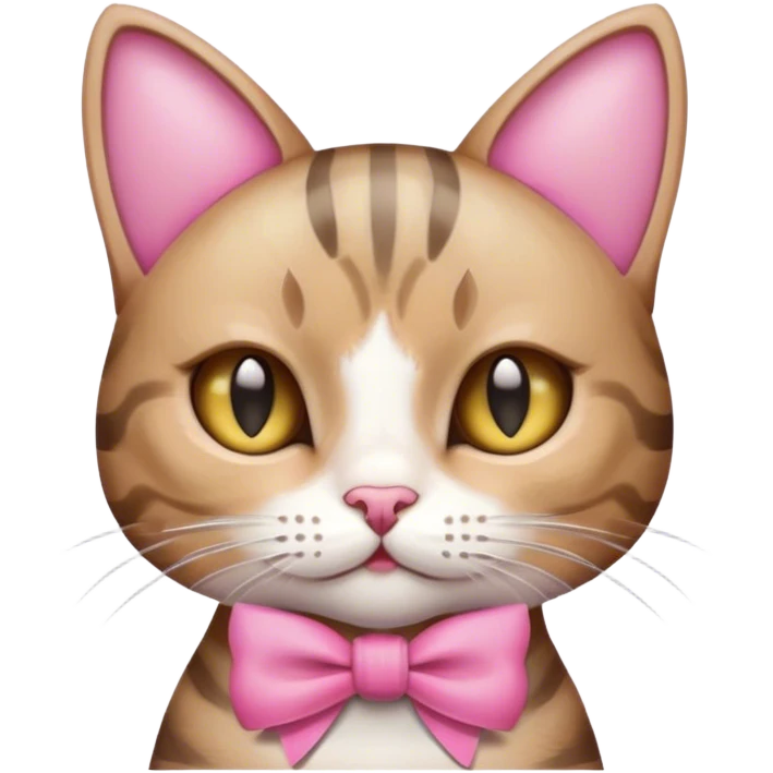 gato con un lazo rosa emoji