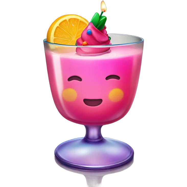 birthday drink with cute candle emoji