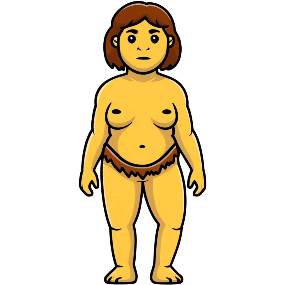 fullbody neanderthal woman buxom figure emoji