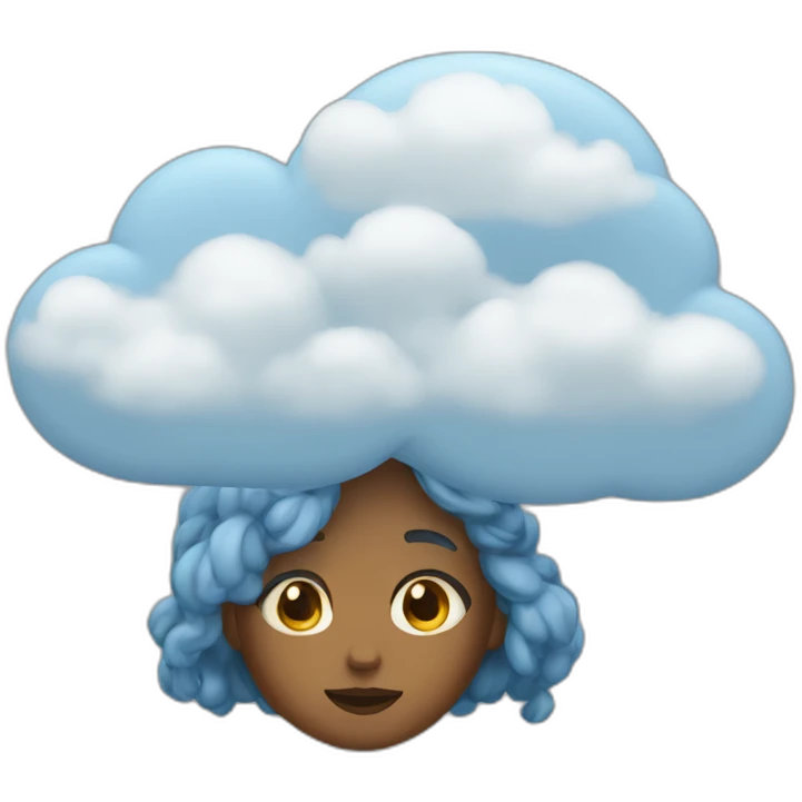 Girl cloud thinking emoji
