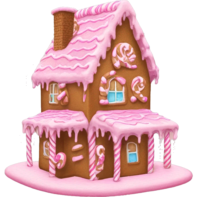 Pink gingerbread house ￼ emoji
