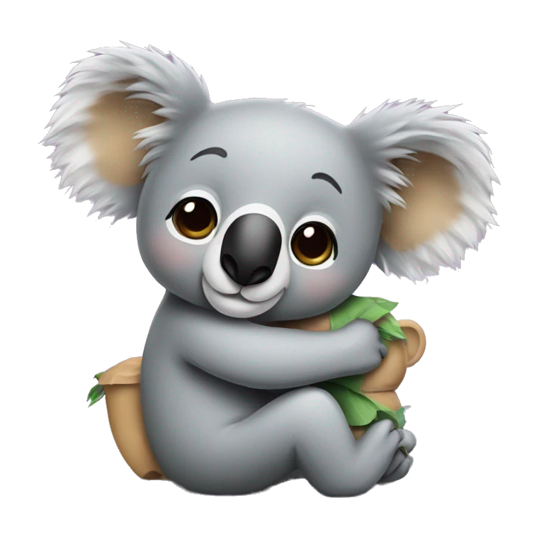 Koala hugging a teddy bear emoji