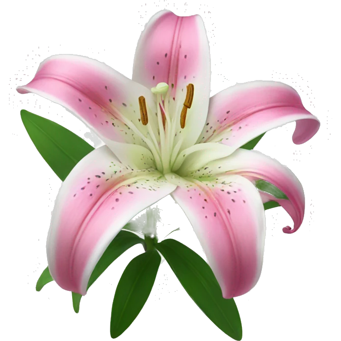 pink and white lily flower emoji