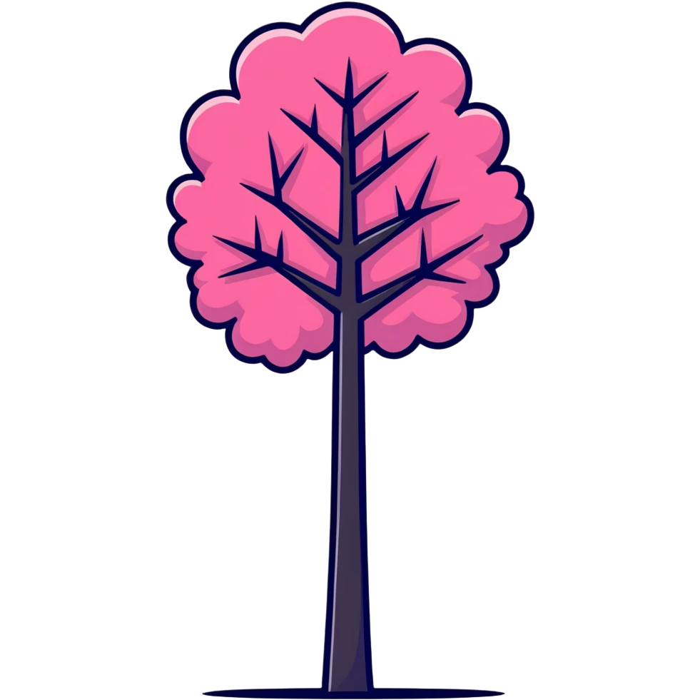 colorful fluffy Truffula tree from The Lorax with bright tuft on top and tall thin trunk emoji