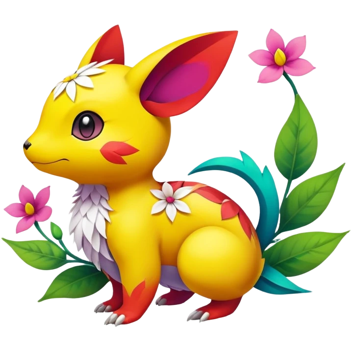 Colorful Floral Fakémon-Pokémon-anime-animal-creature emoji
