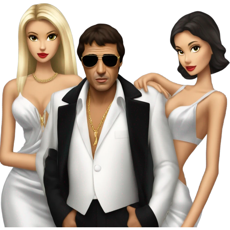 Tony Montana with 3 beautiful models emoji