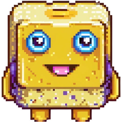 yellow sponge character with big eyes and a smile, inspired by SpongeBob emoji