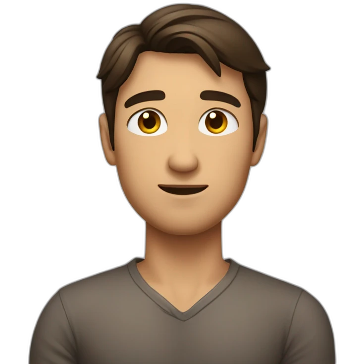 the brunette man crosses his arms on his chest emoji