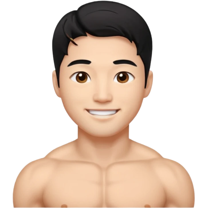 Koreli bir erkek ama çok yakışık lı ve kaslı saçı dümdüz emoji