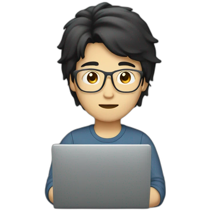 asia-glass-man-black-hair-with-laptop emoji