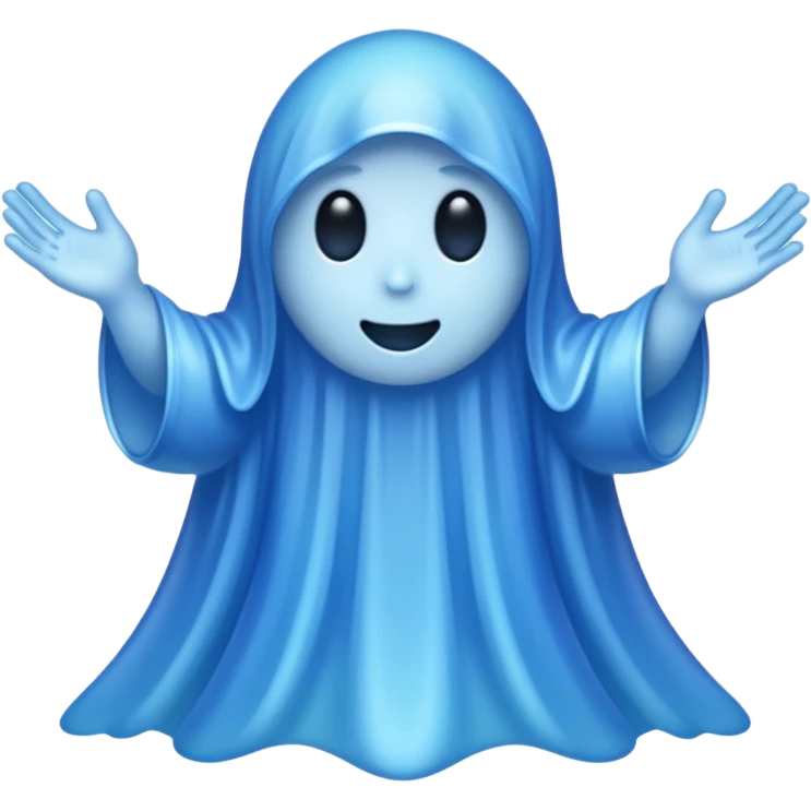 Glitter Blue Ghost emoji
