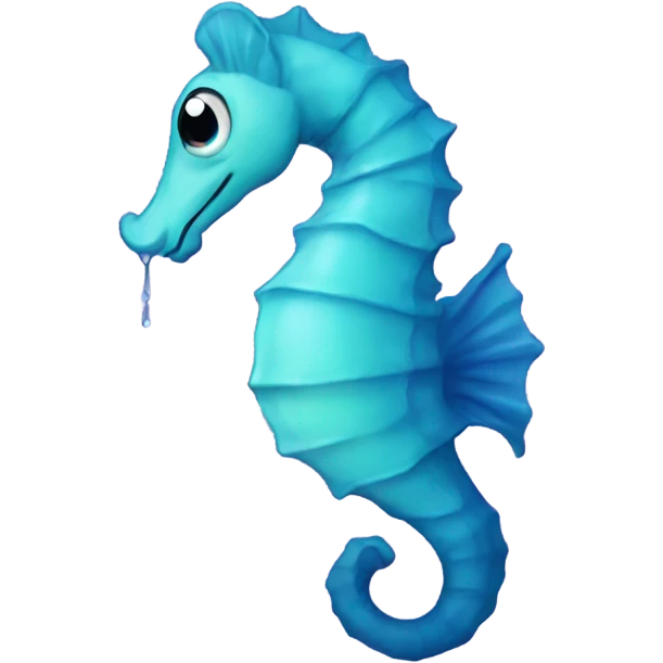 Seahorse crying with tears emoji