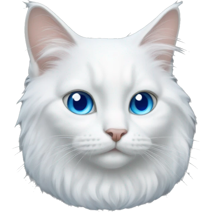 white fur and blue eyes royal cat emoji