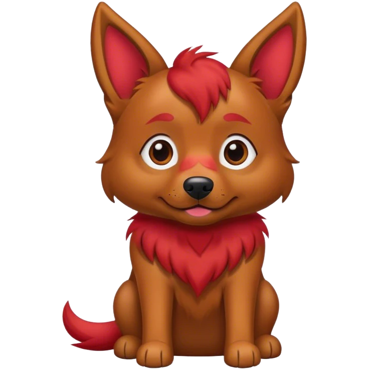 Red color dog emoji