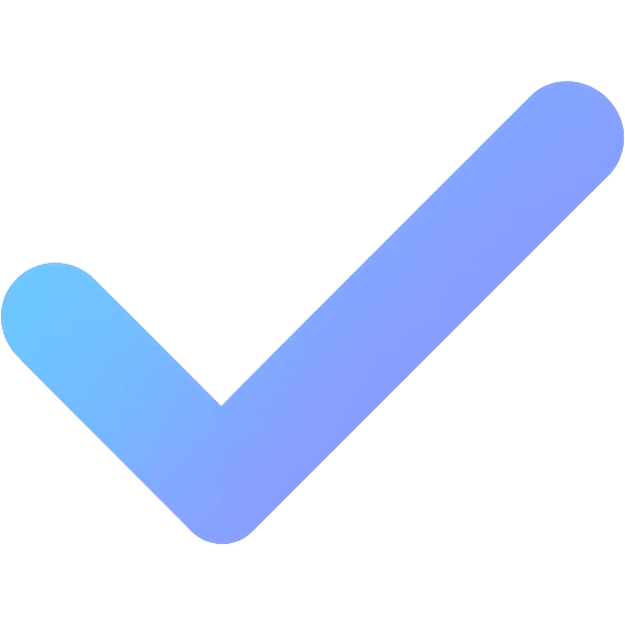 checkmark icon, blue and purple gradient emoji
