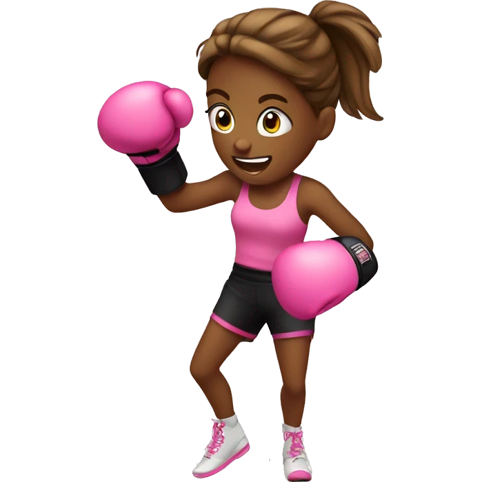 Girl boxing pink emoji
