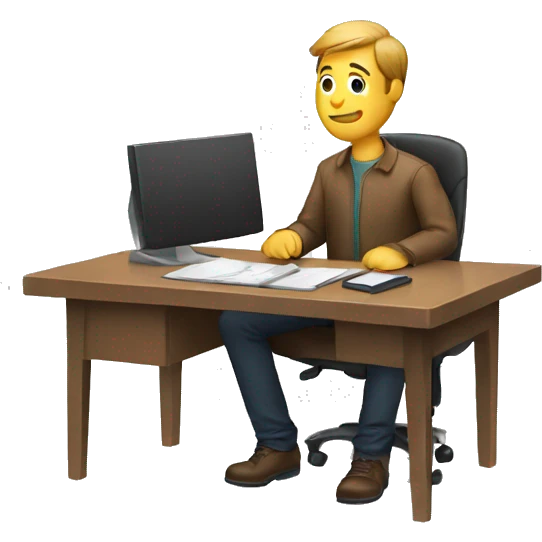 Guy sitting at desk emoji