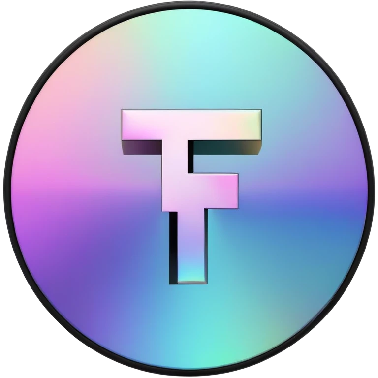 stylized letter T glitched in a circle with TV static behind it emoji