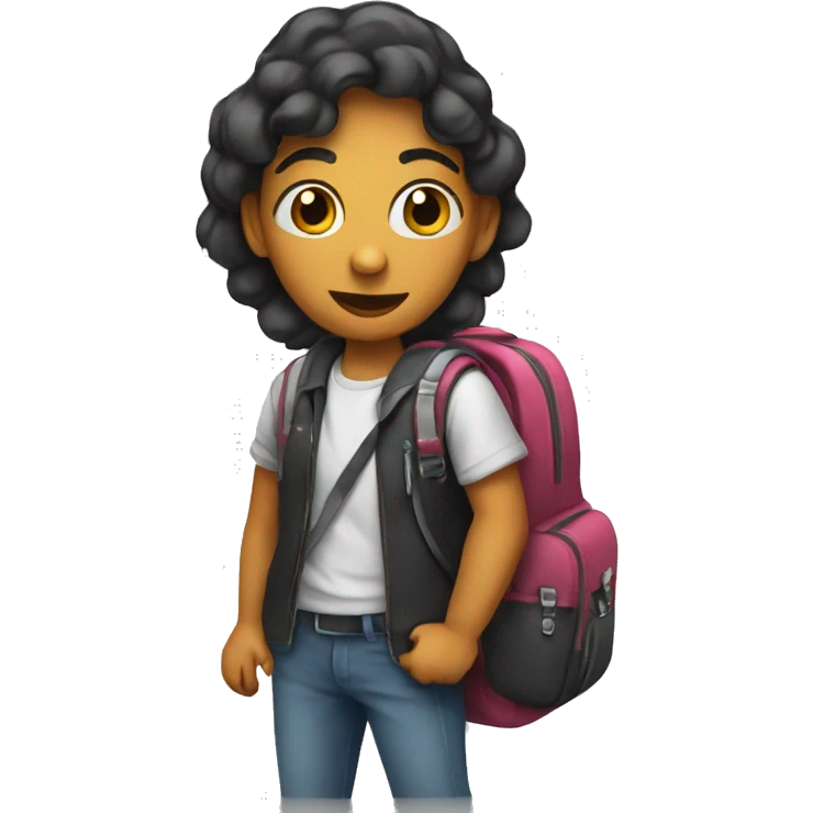 Me with school bag  emoji