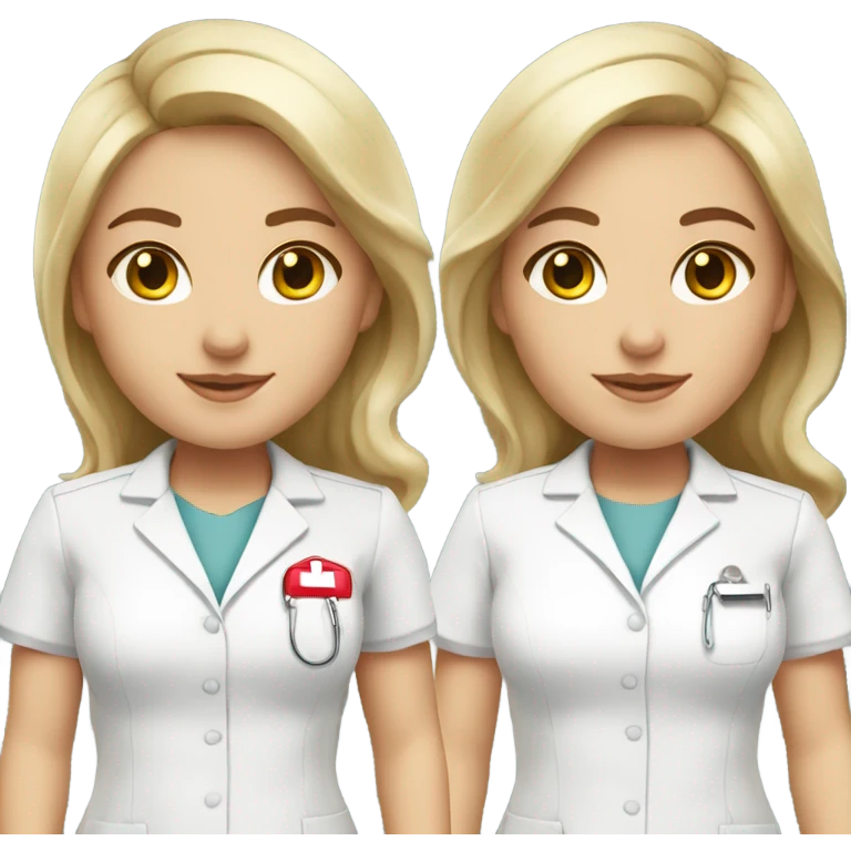 Nurse with blonde balayage white uniform emoji