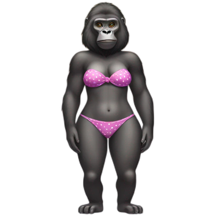 Female gorilla in bikini emoji