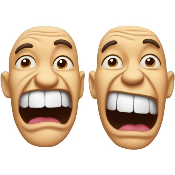 a wrinkled mouth open and closed emoji