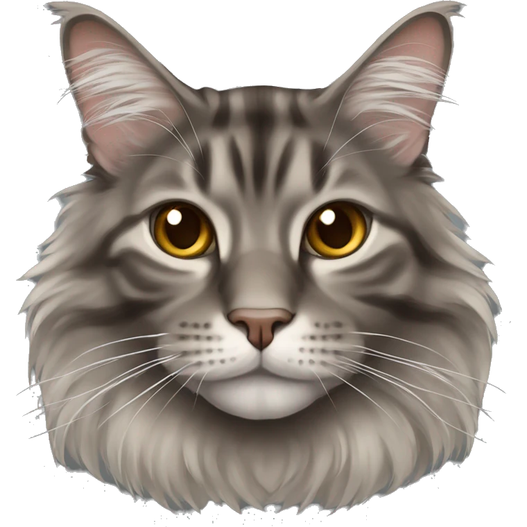 Gray-brown cat maine coon emoji