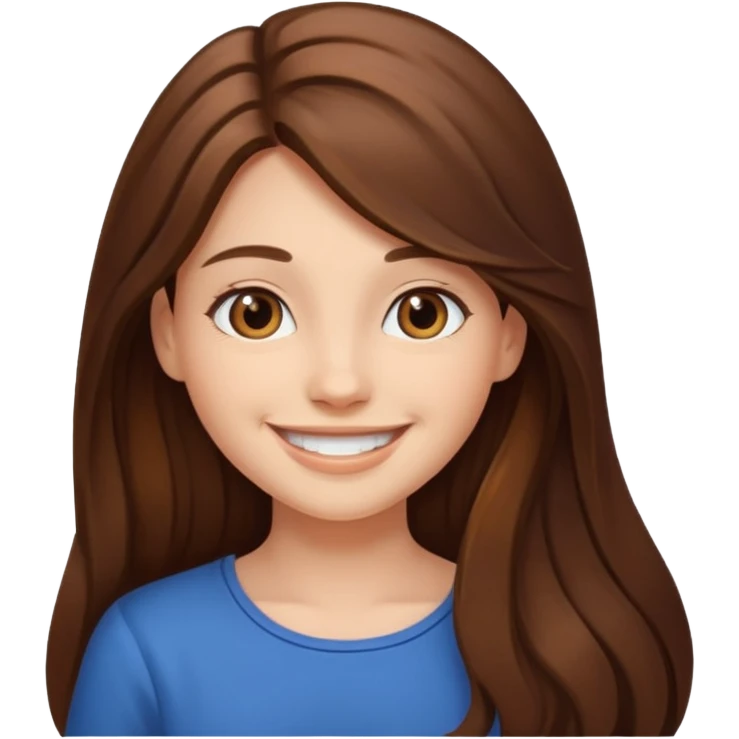 smiling girl with long hair emoji