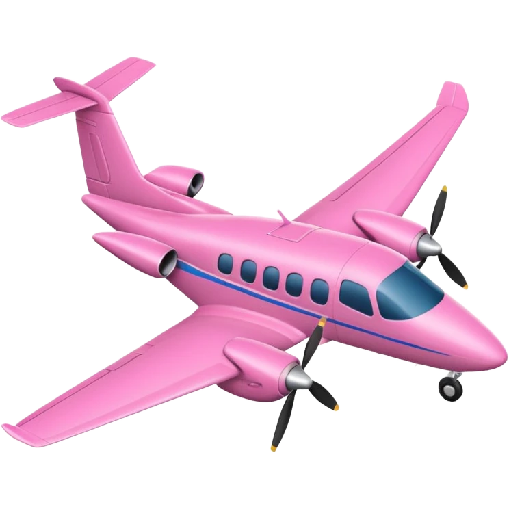 simple tiny pink turboprop aircraft outline emoji