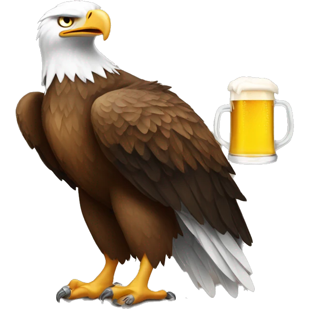 Eagle drinking beer emoji