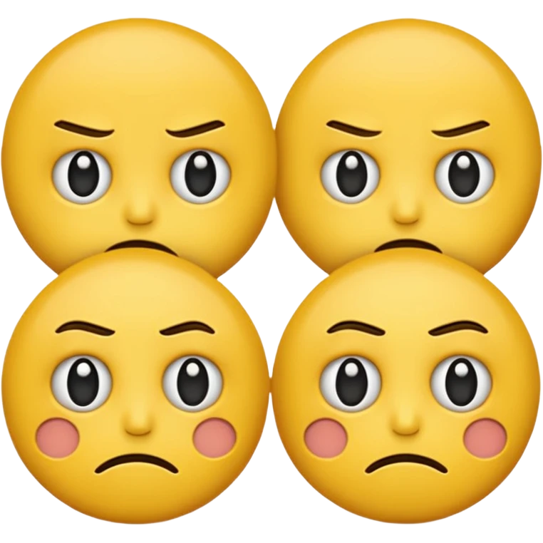 two emojis not happy stuck together no pink cheeks only two  emoji