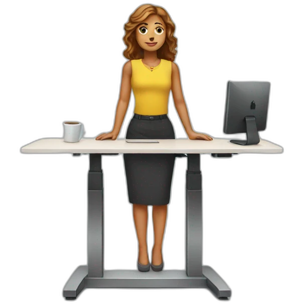 woman on standing desk emoji