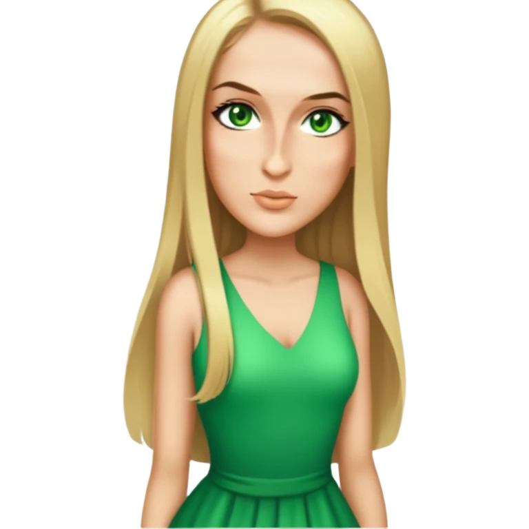 female, wearing a dress, long dark-blonde hair emoji