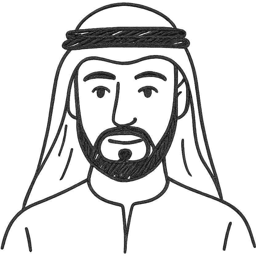arab man hand drawn outlined icon emoji
