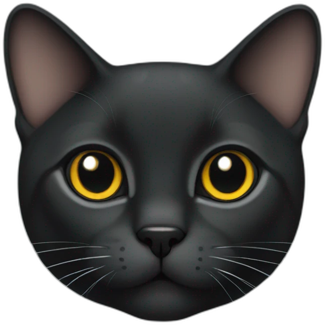 Black British short hair cat emoji