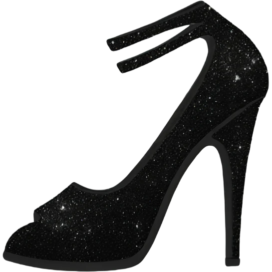 black sparkly high heel emoji