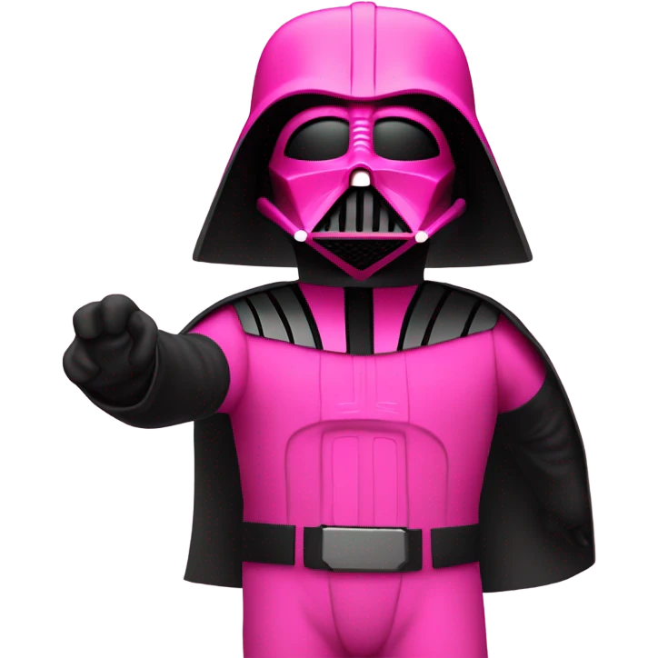 all pink suit darth vader with hand, upper body emoji