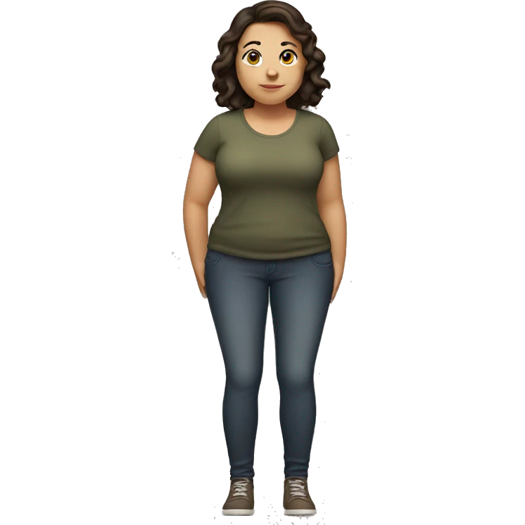 Fat brunette girl standing emoji
